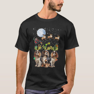 Camiseta Cavalier King Charles Spaniel Dog Xmas Luces Rein