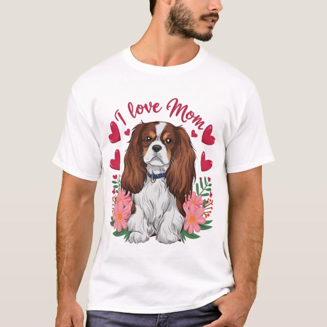 Camiseta Cavalier King Charles Spaniel expresa que amo a ma (Anverso)