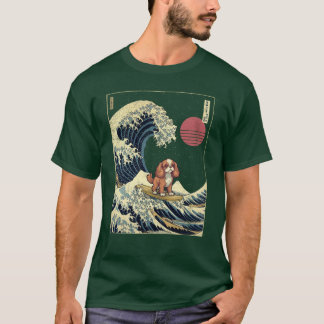 Camiseta Cavalier King Charles Spaniel Kanagawa Japonés Su