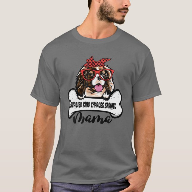 Camiseta Cavalier King Charles Spaniel Mama Día de la Madre (Anverso)
