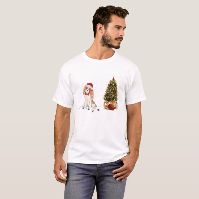 Camiseta Cavalier King Charles Spaniel Navidades graciosos  (Anverso completo)