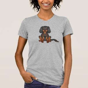 Camiseta Cavalier King Charles Spaniel negro y fuego