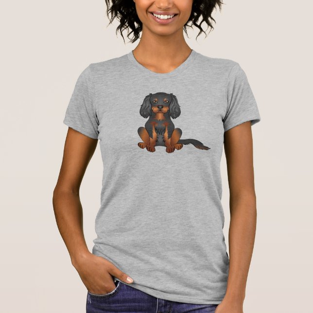 Camiseta Cavalier King Charles Spaniel negro y fuego (Anverso)
