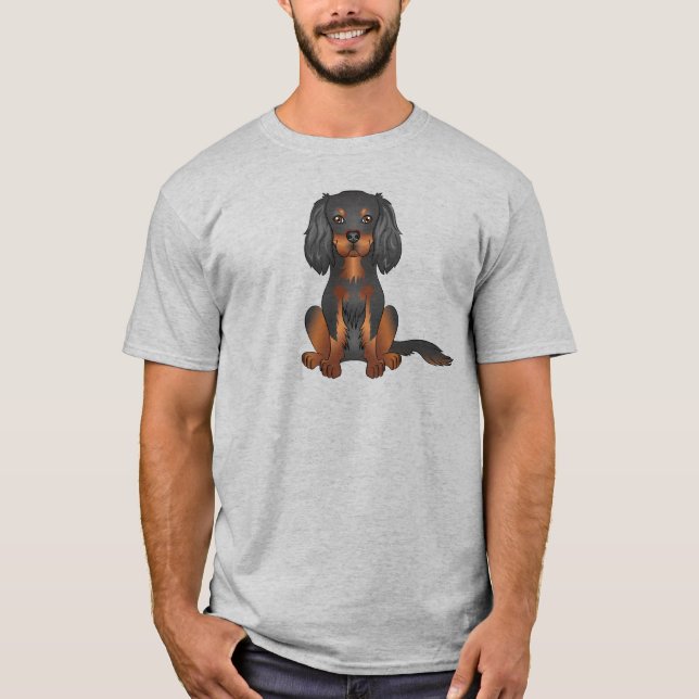 Camiseta Cavalier King Charles Spaniel negro y marrón (Anverso)