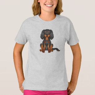 Camiseta Cavalier King Charles Spaniel negro y marrón