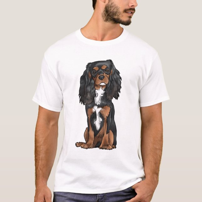 Camiseta Cavalier King Charles Spaniel - Negro y Tan (Anverso)