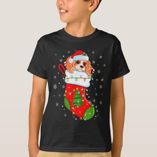 Camiseta Cavalier King Charles Spaniel Perro En Navidad Soc (Anverso)