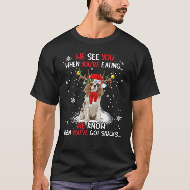 Camiseta Cavalier King Charles Spaniel Reindeer Light Chris (Anverso)