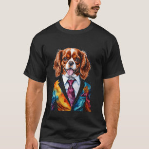 Camiseta Cavalier King Charles Spaniel Suit Dog Impresión d