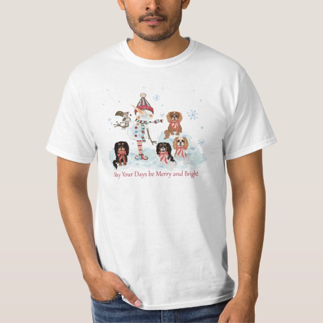 Camiseta Cavalier King Charles Spaniel Winter Scene  (Anverso)
