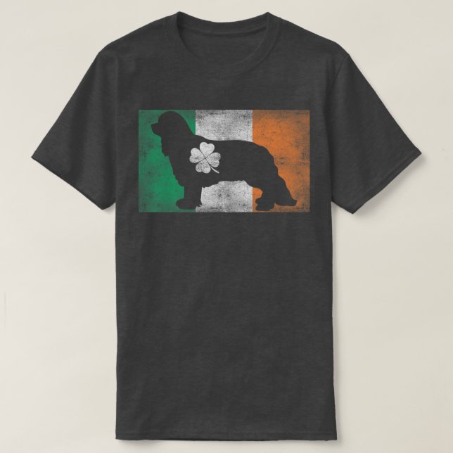 Camiseta Cavalier King CharlesPatrick's Day Bandera irlande (Diseño del anverso)