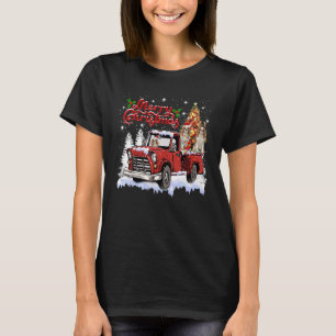 Camiseta Cavalier King en Navidades de camiones rojos Perro