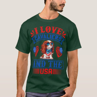 Camiseta Cavalier patriótico King Charles Spaniel Dog