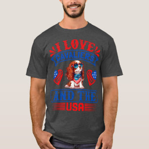 Camiseta Cavalier patriótico King Charles Spaniel Dog
