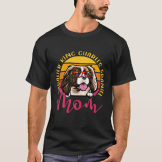 Camiseta Cavalier retro vintage King Charles Spaniel Mom Do