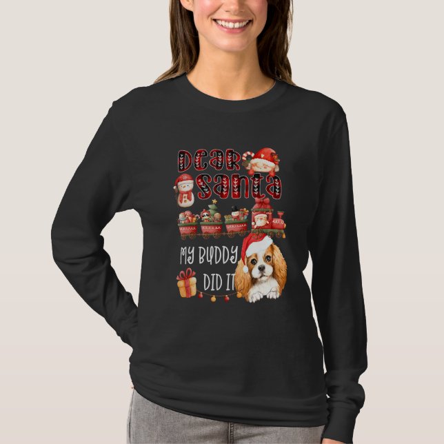 Camiseta Cavalier Spaniel Querido Papá Noel Lo Hizo Gracios (Anverso)