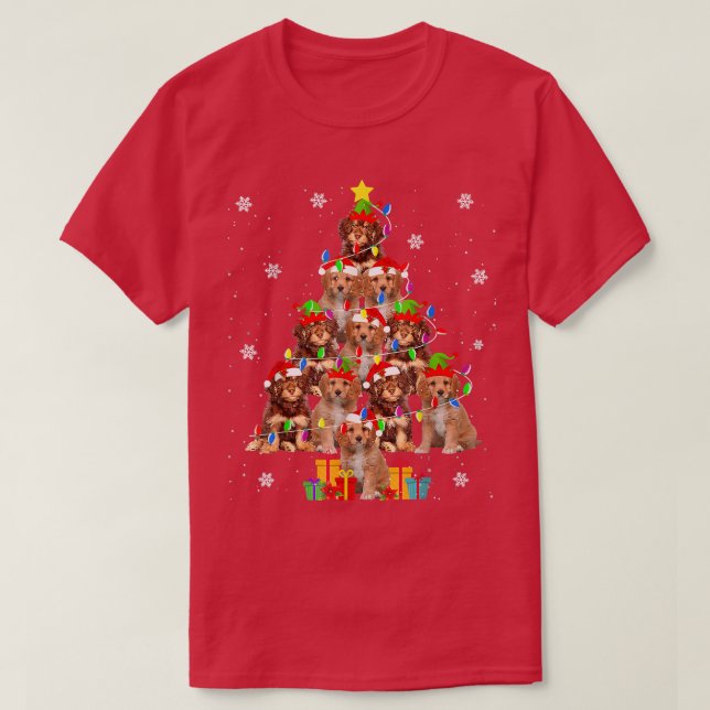Camiseta Cavapoo Árbol de Navidad Gracioso perro de Santa C (Diseño del anverso)