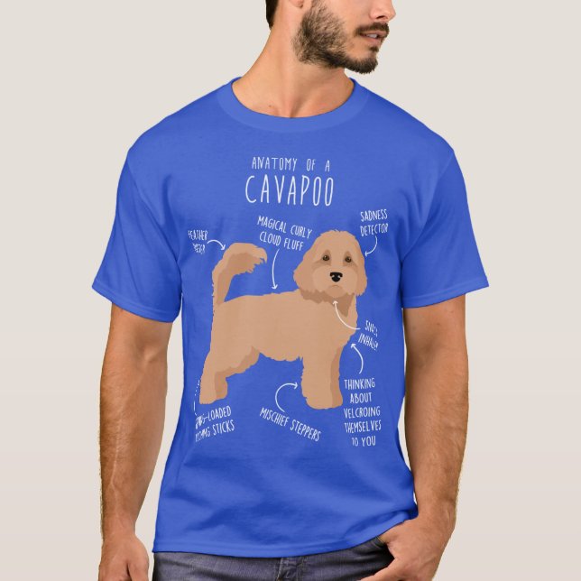 Camiseta Cavapoo Dog Anatomy retro (Anverso)
