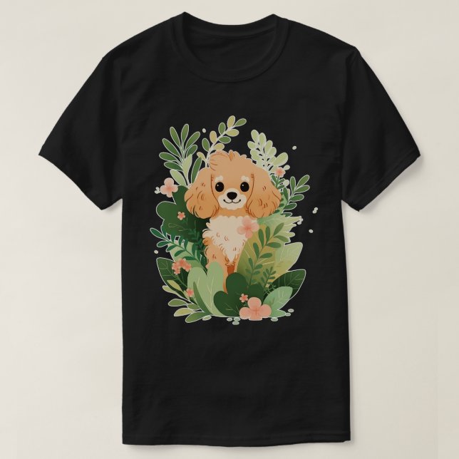 Camiseta Cavapoo Dog Ferns (Diseño del anverso)
