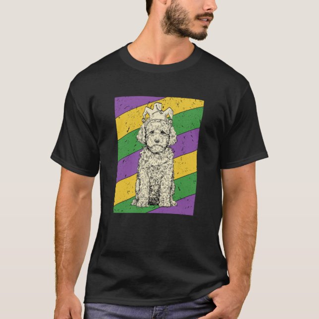 Camiseta Cavapoo Jester Mardi Gras Doodle Dog Mom or Dad (Anverso)