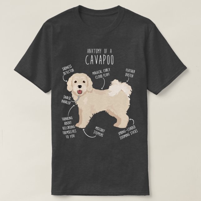 Camiseta Cavapoo Perro Anatomía 1 (Diseño del anverso)