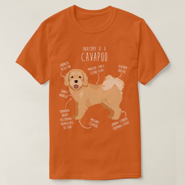 Camiseta Cavapoo Perro Anatomía 6 (Diseño del anverso)