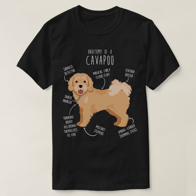 Camiseta Cavapoo Perro Anatomía 6 (Diseño del anverso)