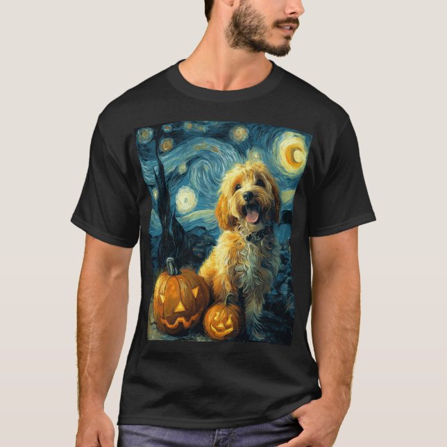 Camiseta Cavapoo Perro Lindo Halloween Jack O Lantern Calab (Anverso)