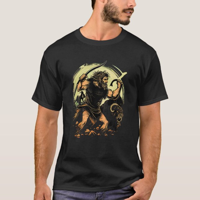 Camiseta Caveman Cazando bestias (Anverso)