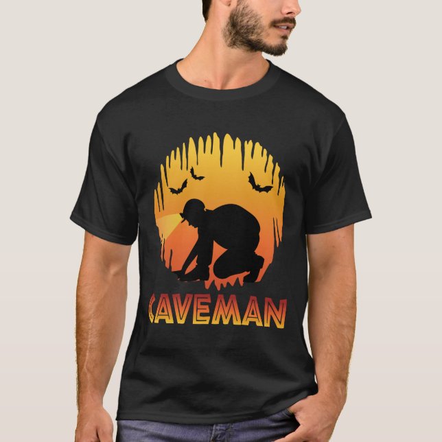 Camiseta Caveman - Graciosa Espeleología De Caving (Anverso)