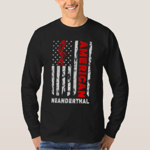 Camiseta Caveman, norteamericano norteamericano de bandera 