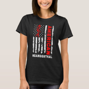 Camiseta Caveman, norteamericano norteamericano de bandera 