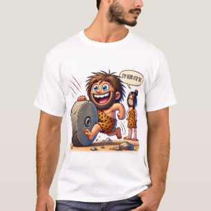Camiseta Caveman Rolling Stone Funny Tee