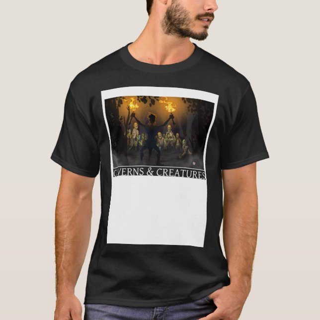 Camiseta Cavernas y criaturas de ataques zombis (Anverso)
