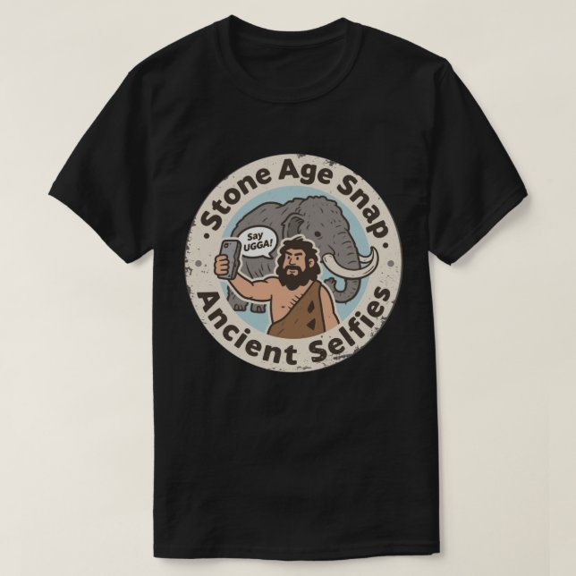 Camiseta Cavernícola Selfie Mamut Antiguo (Diseño del anverso)