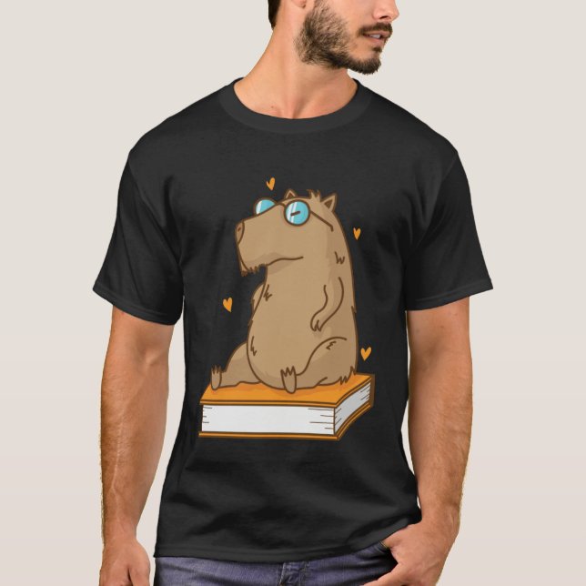 Camiseta Caviidae Guinea Pig loves reading Books (Anverso)