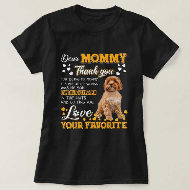 Camiseta Cavoodle Querida Mami Gracias Por Ser Mi Mami (Diseño del anverso)