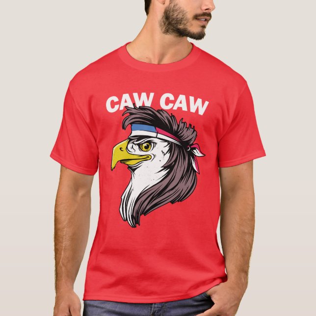 Camiseta Caw Caw Eagle Divertido Águila Patriótica 4 De Jul (Anverso)