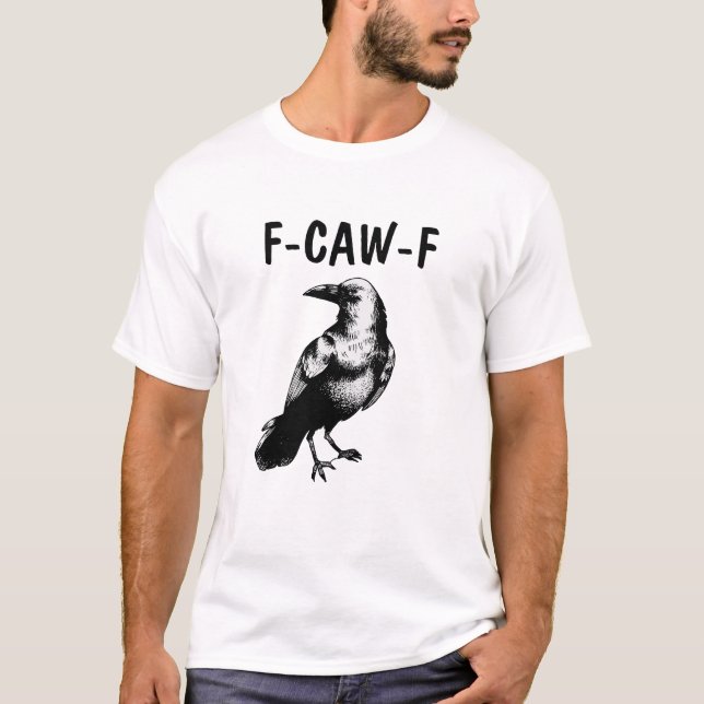 CAMISETA CAW CAW! RUDE BLACK CROW RAVEN (Anverso)
