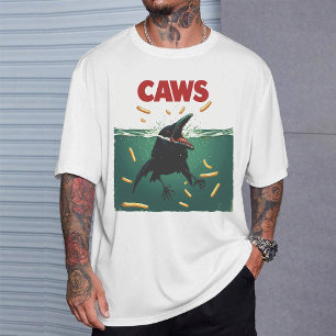 Camiseta "CAWS" divertido cartel de Jaws Parodia de cuervo