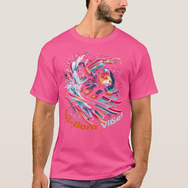 Camiseta Caybara Esquiar vibraciones épicas de navidad de i (Anverso)