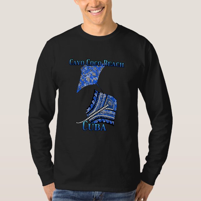 Camiseta Cayo Coco Beach Cuba Vacaciones Tribal Stingray (Anverso)