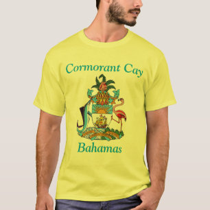 Camiseta Cayo de cormoranes, Bahamas con escudo de armas