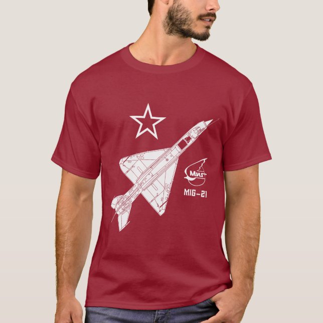 Camiseta Caza a reacción del ruso de Mig-21 Fishbed (Anverso)