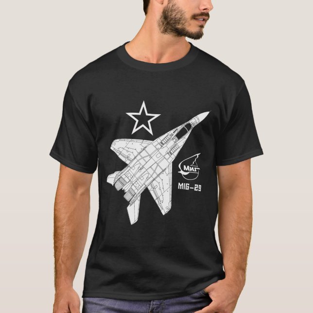 Camiseta Caza a reacción del ruso del fulcro Mig-29 (Anverso)