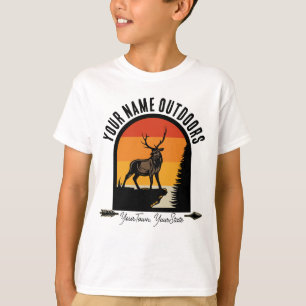 Camiseta Caza ADD NOMBRE Al aire libre Ciervo Alce Campamen