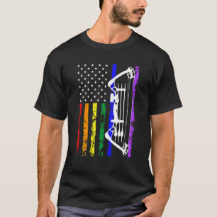 Camiseta Caza Arquero Bandera Americana Bowaching Lgbt Hunt