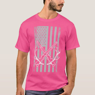 Camiseta Caza Bandera Americana Deer Hunter Rifle Estados U