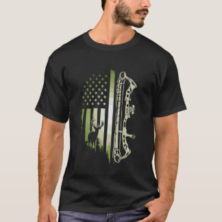 Camiseta Caza con Arco Patriótico USA Bandera Arquero Cierv