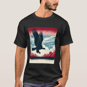 Camiseta Caza De Águilas Calvadas Con Bandera En La Manga D